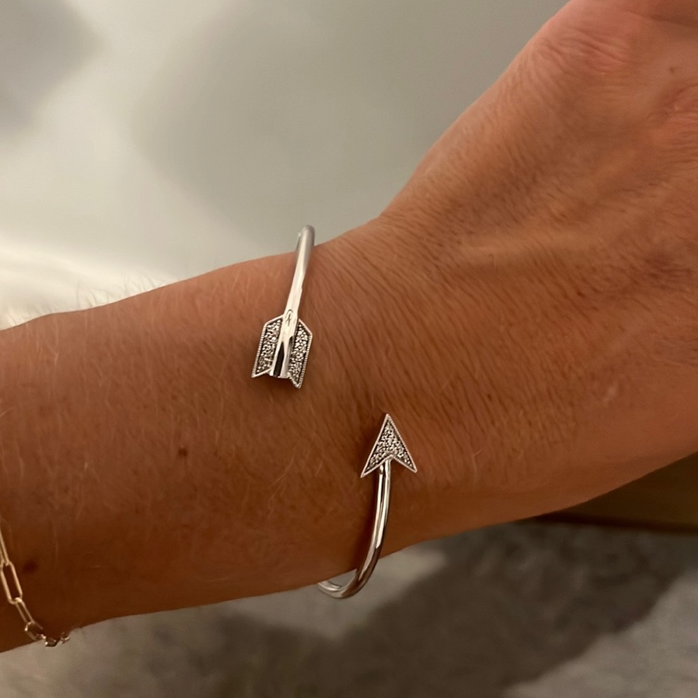Pave Diamond Arrow Cuff Bracelet